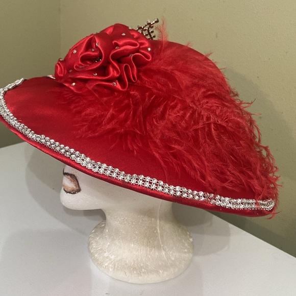 Fabulous Red Church/Dress/Kentucky Derby Hat by Ms. Divine - Picture 7 of 8